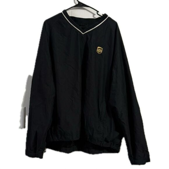 Lands and UPS V-neck pullover windbreaker jacket, adult XL ￼ - Picture 1 of 5
